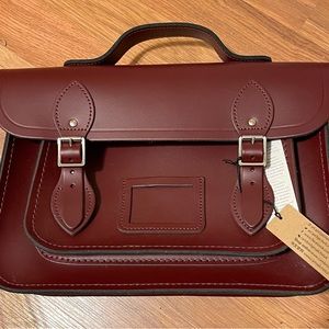 13” Leather Batchel in Oxblood, NWT, Cambridge Satchel Co.